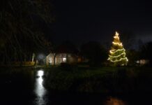 Der Weihnachtsbaum am Burggraben in Loquard